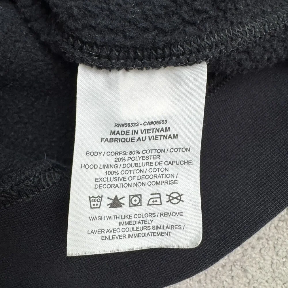 Nike Fleece Pullover Hoodie Sweatshirt Mens Medium Black Swoosh Logo Activewear